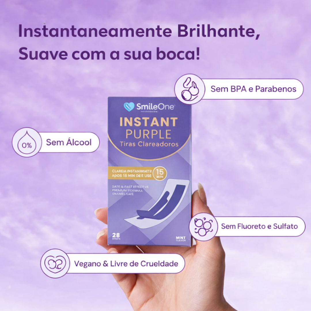 Tiras clareadoras roxas